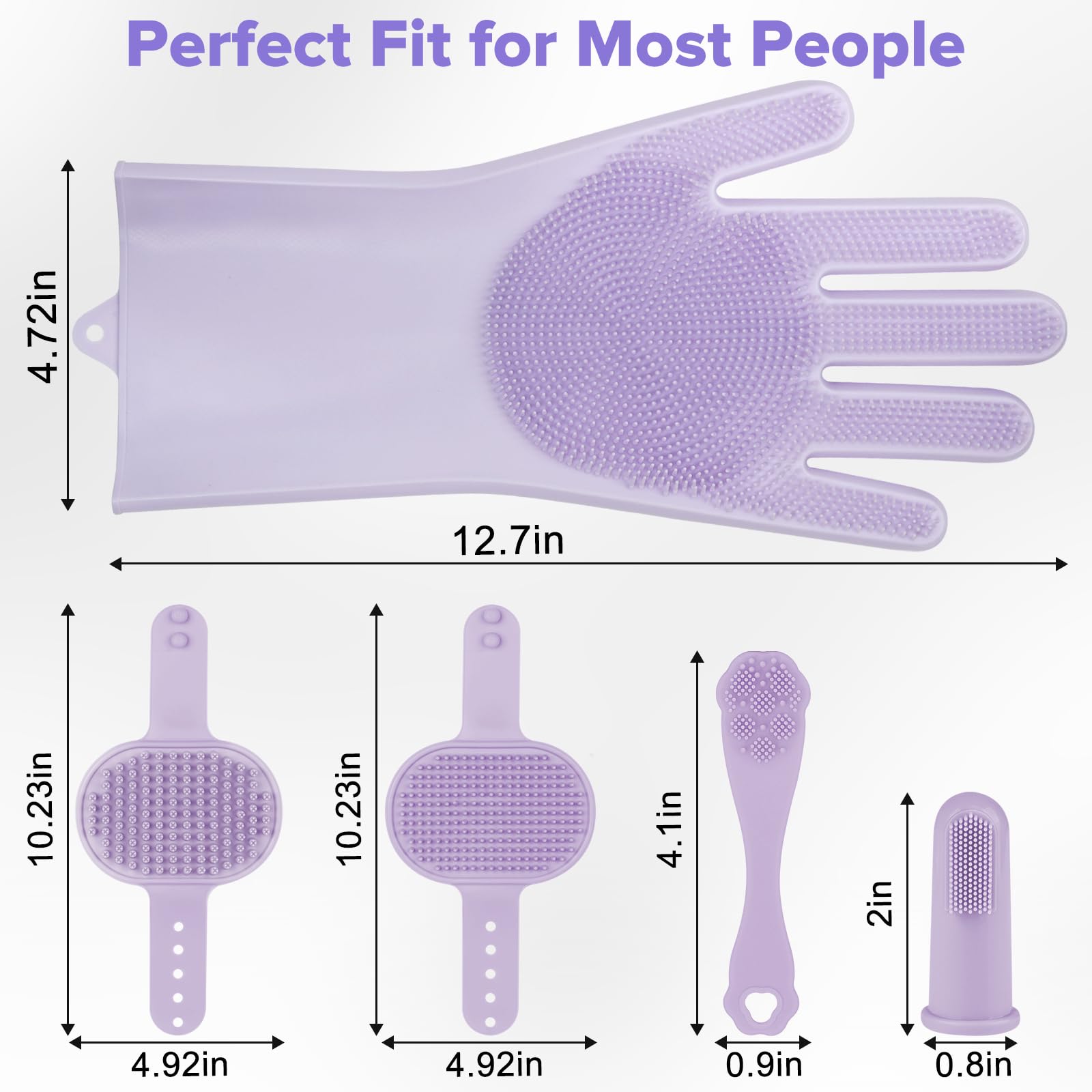 Augwind 6PCS Pet Grooming Kit for Dogs, Cats and Horses | Dog Washing Gloves | Cleanroom Gloves | Dog Bath Brush | Dog Bath Gloves | Dog Shampoo Brush | Dog Bath Supplies (Navy Blue)