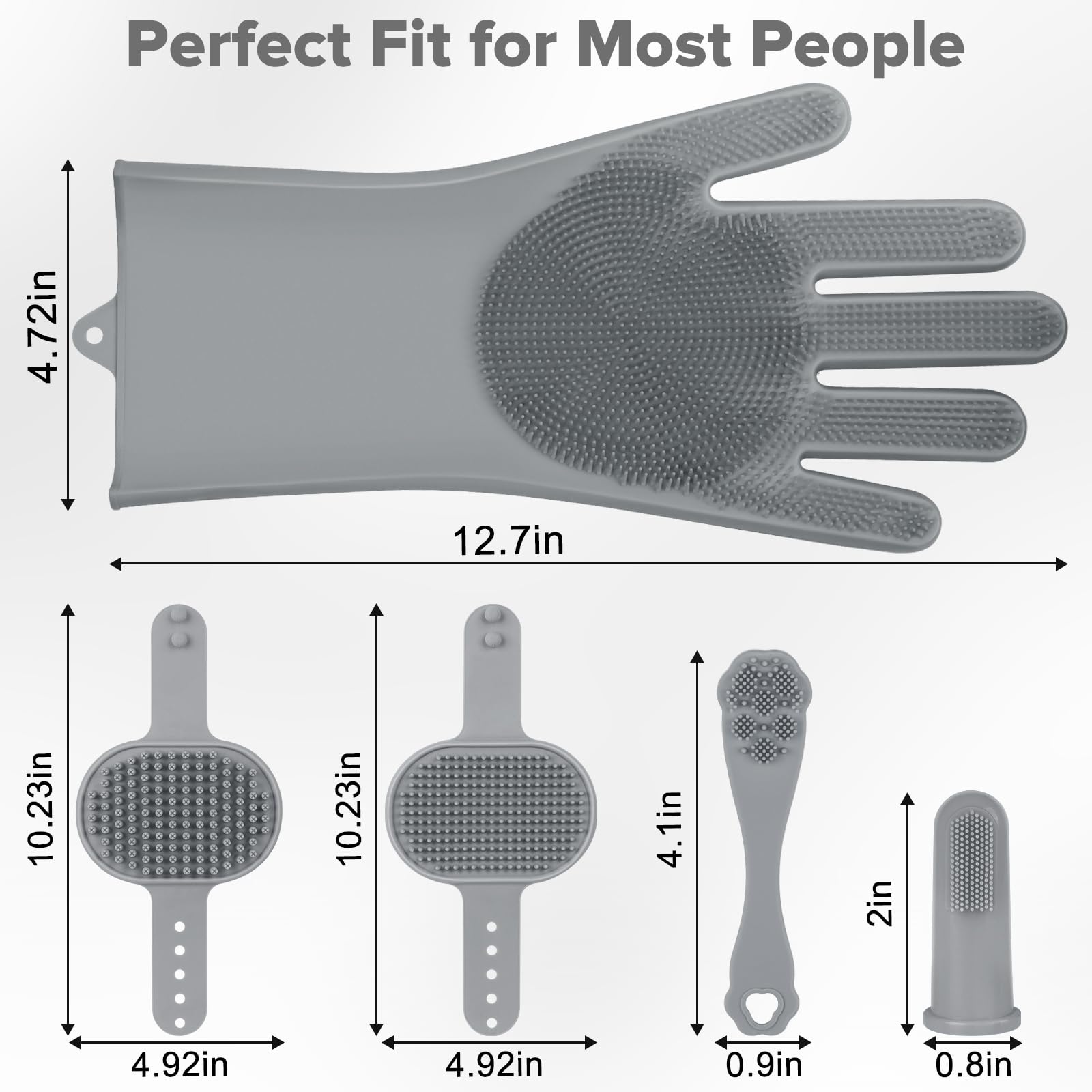 Augwind 6PCS Pet Grooming Kit for Dogs, Cats and Horses | Dog Washing Gloves | Cleanroom Gloves | Dog Bath Brush | Dog Bath Gloves | Dog Shampoo Brush | Dog Bath Supplies (Navy Blue)