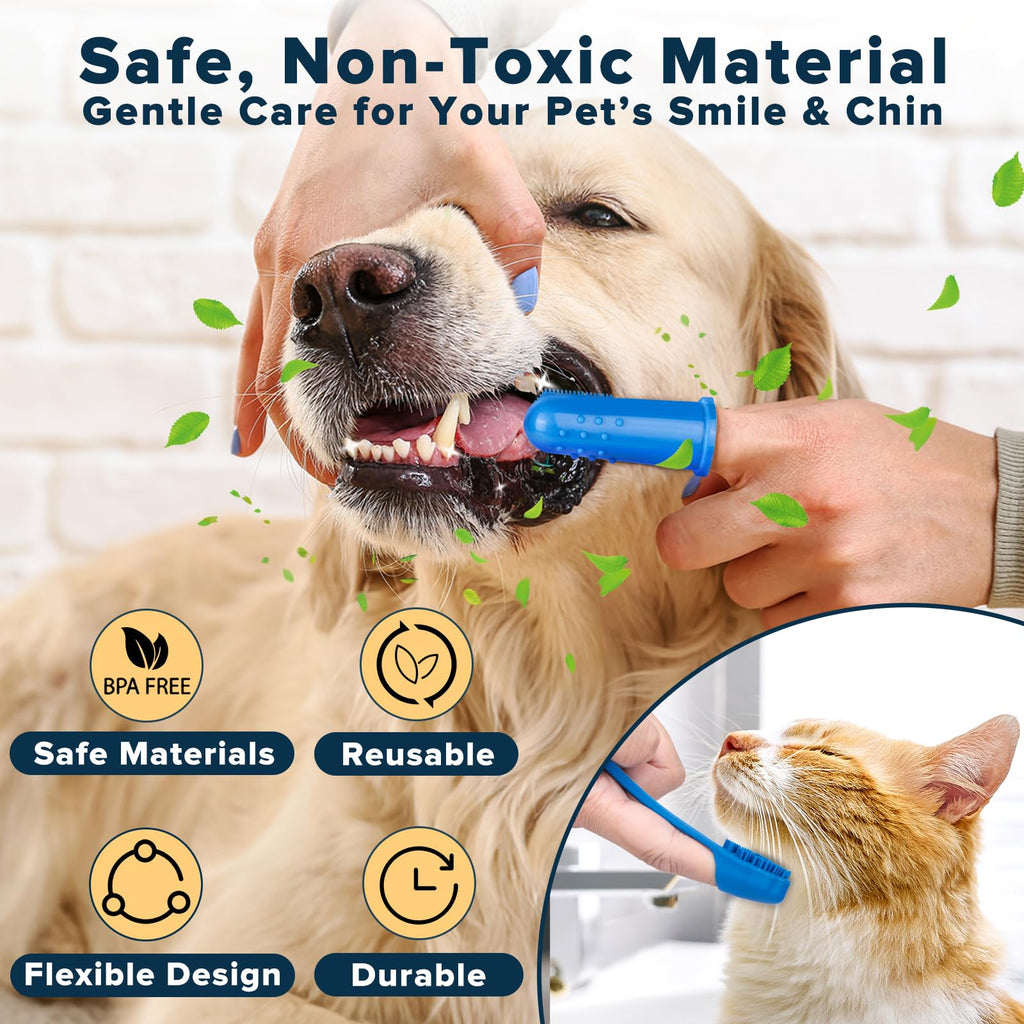 Augwind 6PCS Pet Grooming Kit for Dogs, Cats and Horses | Dog Washing Gloves | Cleanroom Gloves | Dog Bath Brush | Dog Bath Gloves | Dog Shampoo Brush | Dog Bath Supplies (Navy Blue)