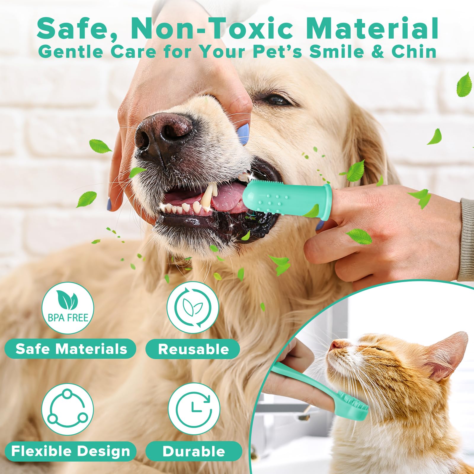 Augwind 6PCS Pet Grooming Kit for Dogs, Cats and Horses | Dog Washing Gloves | Cleanroom Gloves | Dog Bath Brush | Dog Bath Gloves | Dog Shampoo Brush | Dog Bath Supplies (Navy Blue)