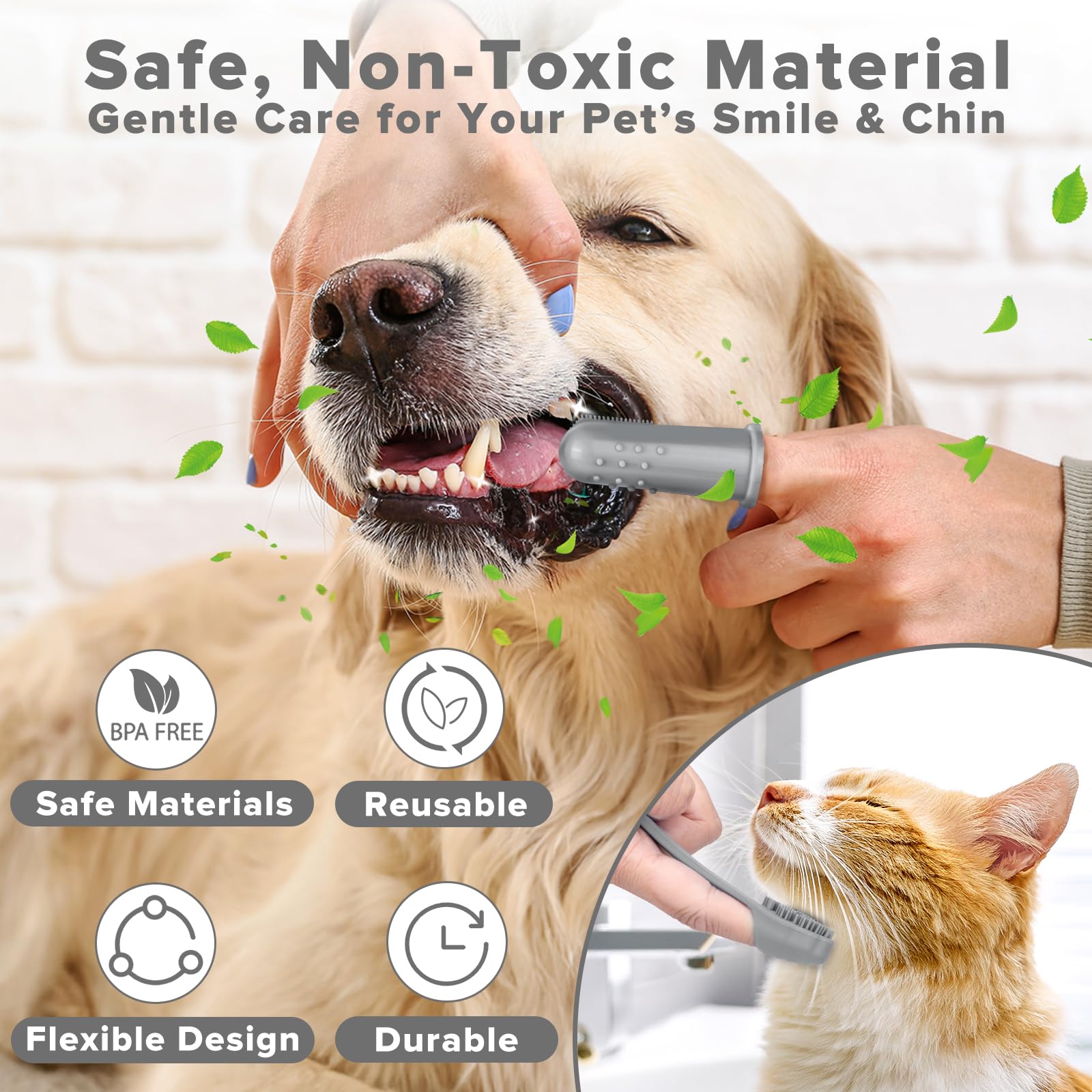 Augwind 6PCS Pet Grooming Kit for Dogs, Cats and Horses | Dog Washing Gloves | Cleanroom Gloves | Dog Bath Brush | Dog Bath Gloves | Dog Shampoo Brush | Dog Bath Supplies (Navy Blue)