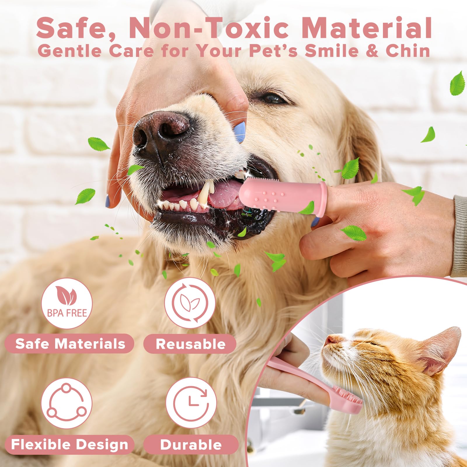 Augwind 6PCS Pet Grooming Kit for Dogs, Cats and Horses | Dog Washing Gloves | Cleanroom Gloves | Dog Bath Brush | Dog Bath Gloves | Dog Shampoo Brush | Dog Bath Supplies (Navy Blue)